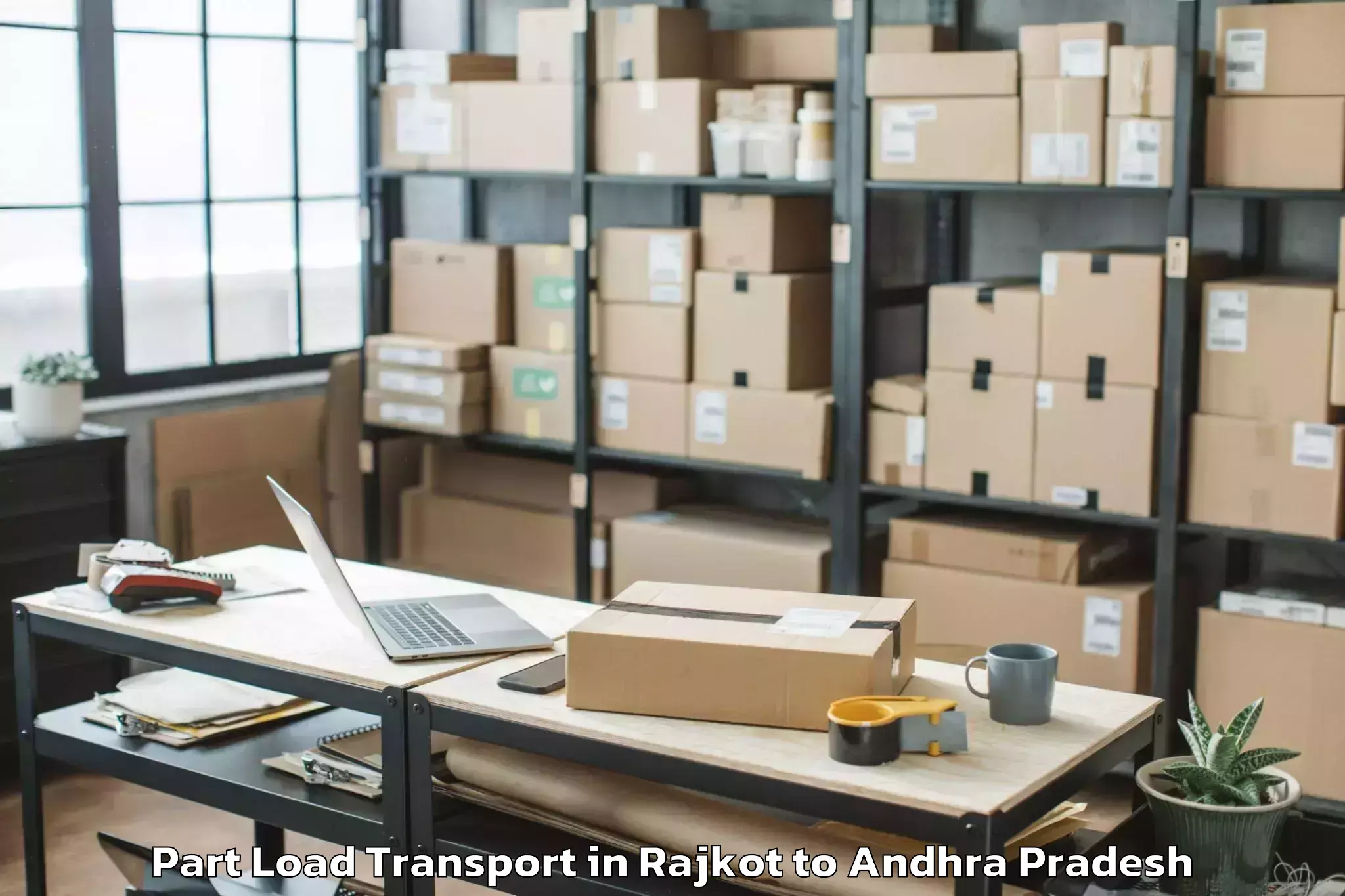 Hassle-Free Rajkot to Ulavapadu Part Load Transport